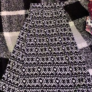 Black and white patterned skirt